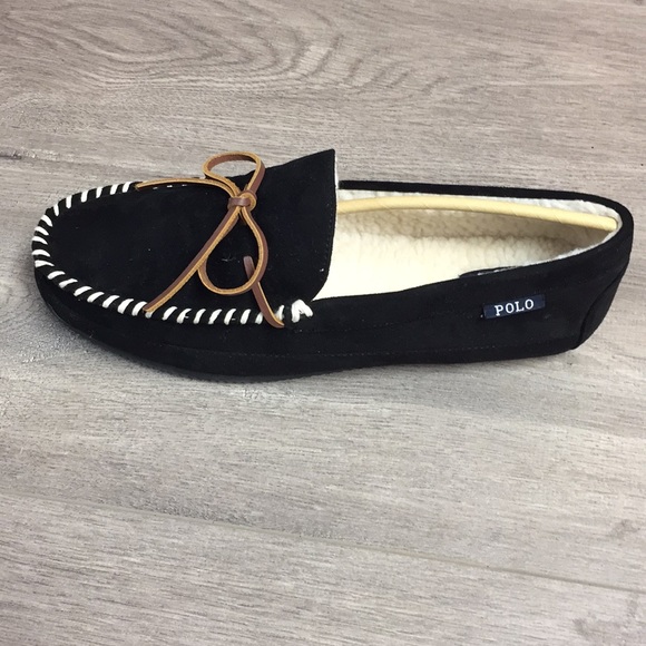 NEW POLO Ralph Lauren Mens Memory Foam Slippers Moccasins - Picture 2 of 6